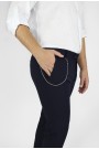 Ανδρικό σκούρο μπλε υφασμάτινο παντελόνι slim fit      