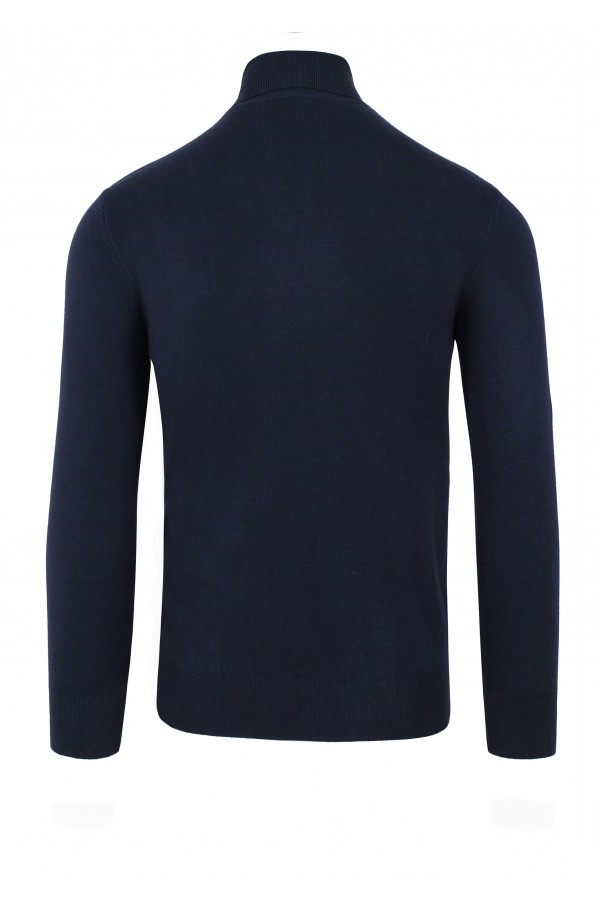 Ανδρική σκούρο μπλε πλεκτή μπλούζα ζιβάγκο