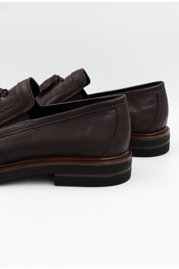 Ανδρικά δερμάτινα καφέ loafers