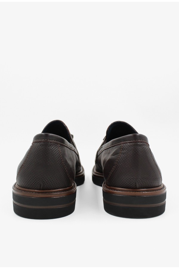 Ανδρικά δερμάτινα καφέ loafers