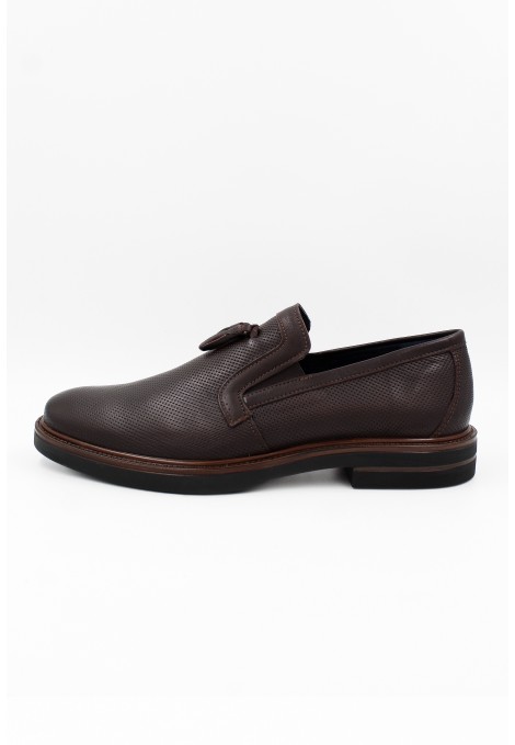 Ανδρικά δερμάτινα καφέ loafers