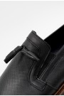 Ανδρικά δερμάτινα μαύρα loafers