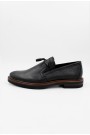 Ανδρικά δερμάτινα μαύρα loafers