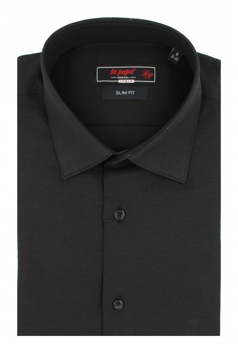 Ανδρικό μαύρο πουκάμισο slim fit