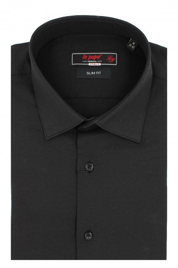 Ανδρικό μαύρο πουκάμισο slim fit Ανδρικό μαύρο πουκάμισο slim fit