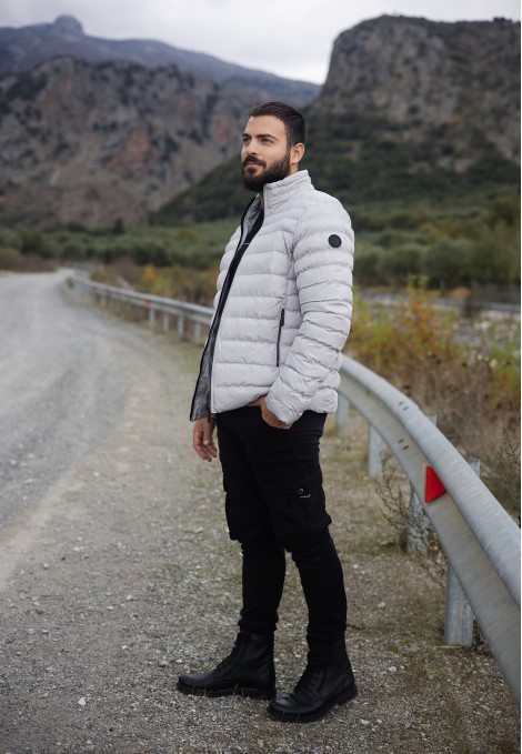 Ανδρικό ανοιχτό γκρι μπουφάν
