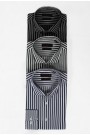 Ανδρικό μαύρο πουκάμισο ριγέ slim fit