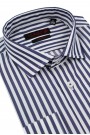 Ανδρικό μπλε πουκάμισο ριγέ slim fit