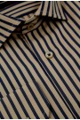 Ανδρικό κάμελ πουκάμισο ριγέ slim fit