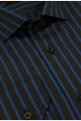 Ανδρικό μαύρο πουκάμισο ριγέ slim fit