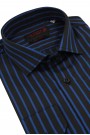 Ανδρικό μαύρο πουκάμισο ριγέ slim fit