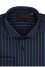 Ανδρικό μαύρο πουκάμισο ριγέ slim fit
