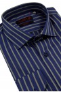 Ανδρικό μπλε πουκάμισο ριγέ slim fit
