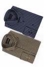 Ανδρικό μπλε πουκάμισο ριγέ slim fit