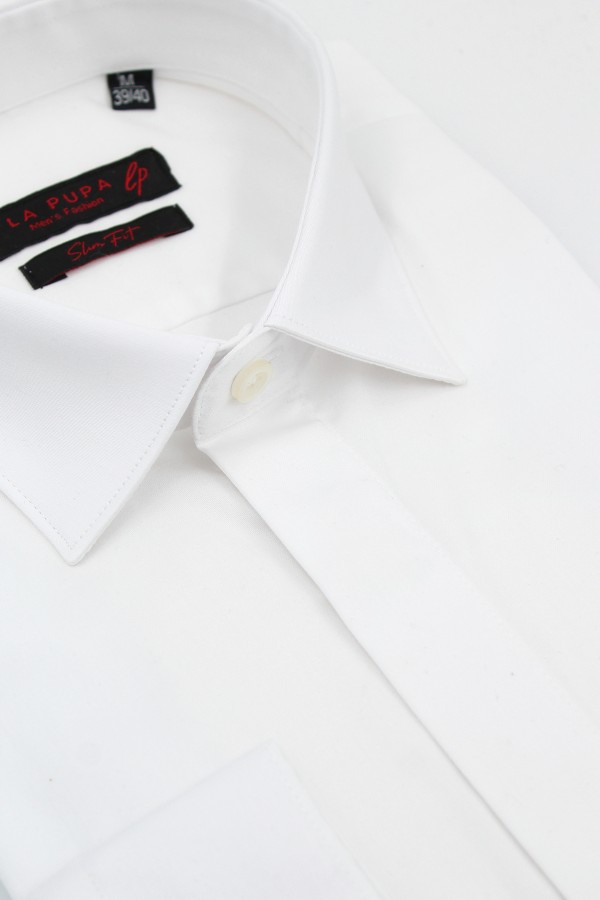 Ανδρικό λευκό πουκάμισο slim fit