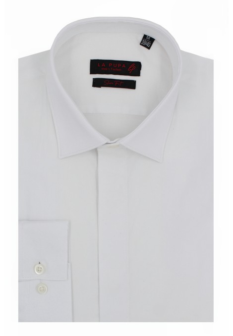 Ανδρικό λευκό πουκάμισο slim fit