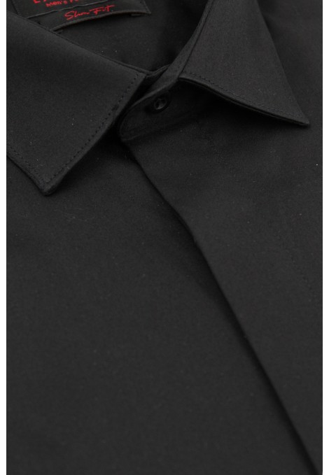 Ανδρικό μαύρο πουκάμισο slim fit