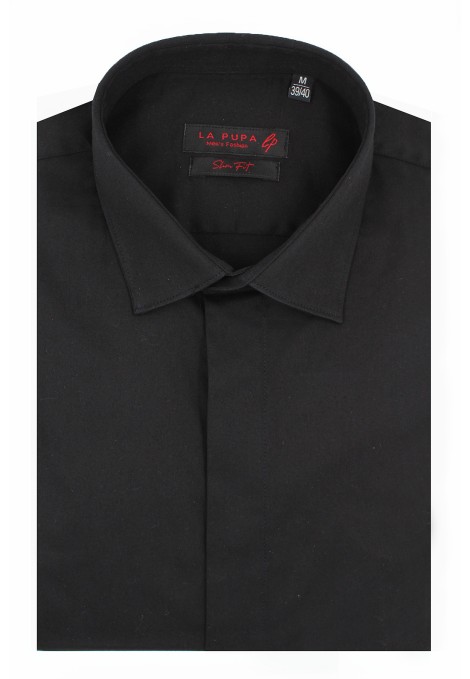 Ανδρικό μαύρο πουκάμισο slim fit