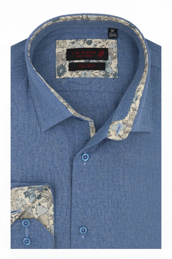 Ανδρικό γαλάζιο πουκάμισο slim fit