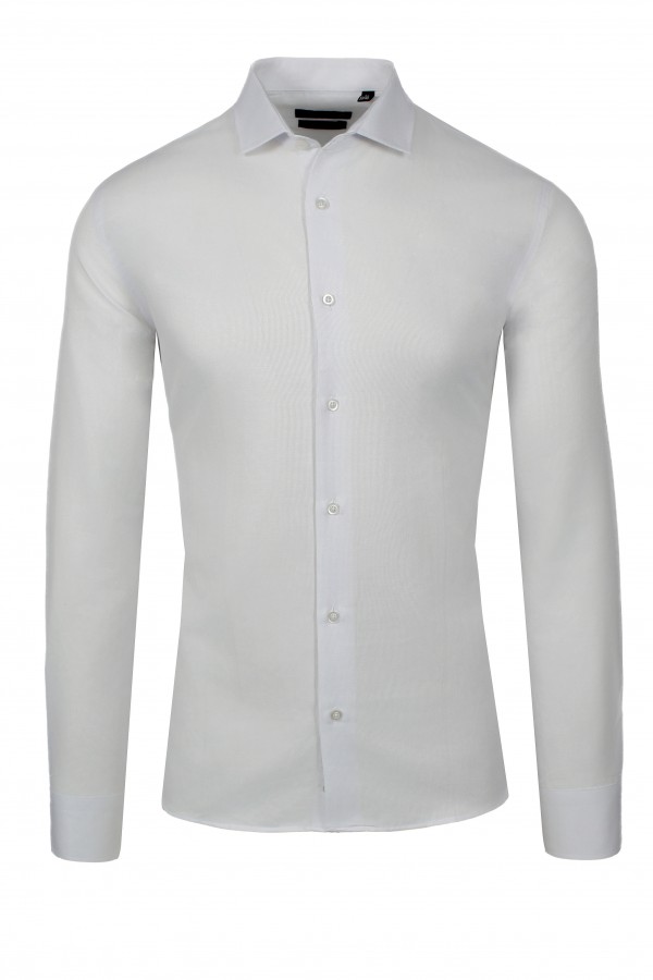 Ανδρικό λευκό πουκάμισο slim fit