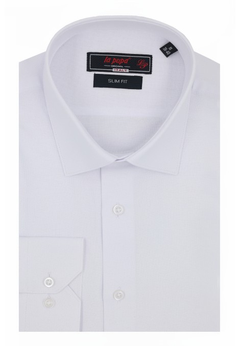 Ανδρικό λευκό πουκάμισο slim fit