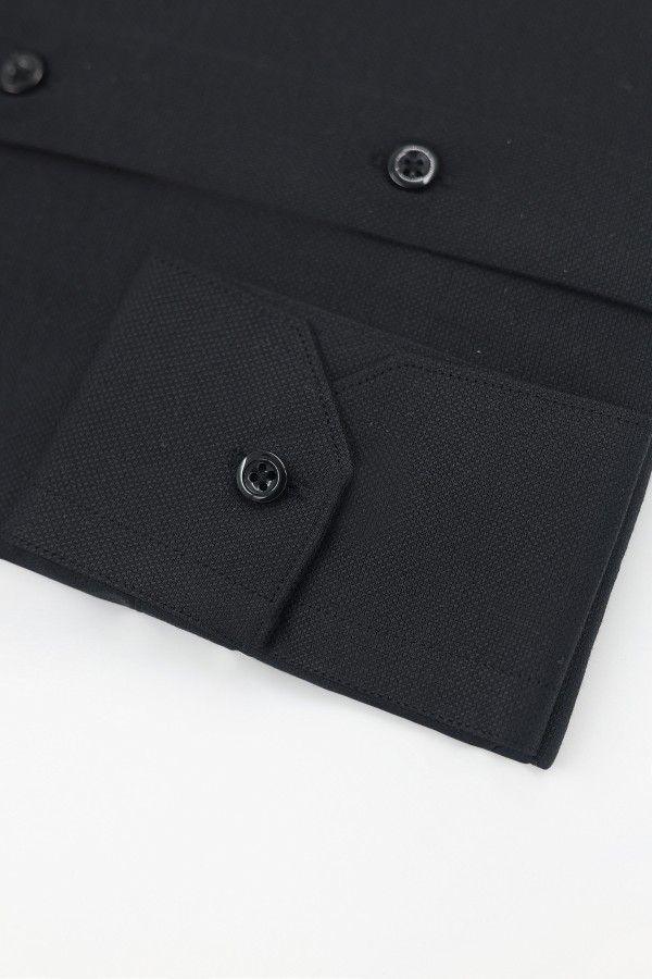 Ανδρικό μαύρο πουκάμισο slim fit