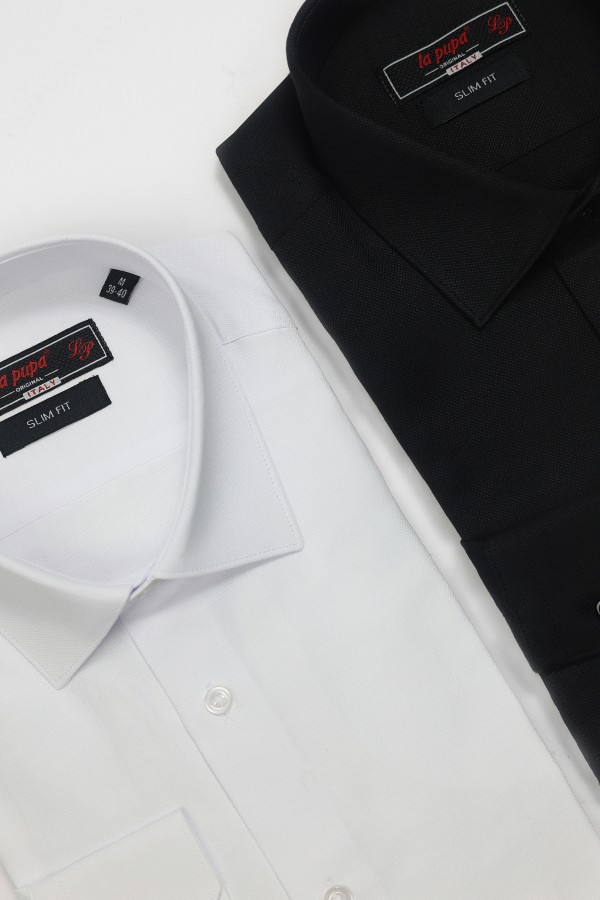 Ανδρικό μαύρο πουκάμισο slim fit