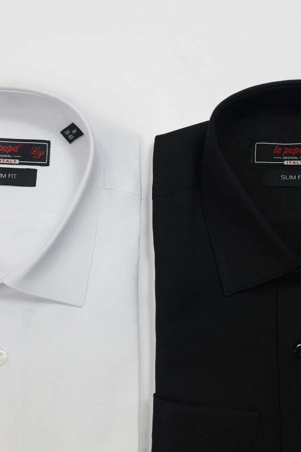 Ανδρικό μαύρο πουκάμισο slim fit