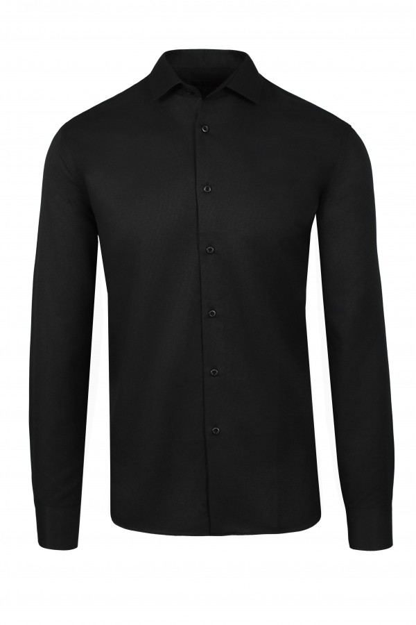 Ανδρικό μαύρο πουκάμισο slim fit