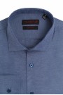Ανδρικό μπλε βαμβακερό πουκάμισο slim fit