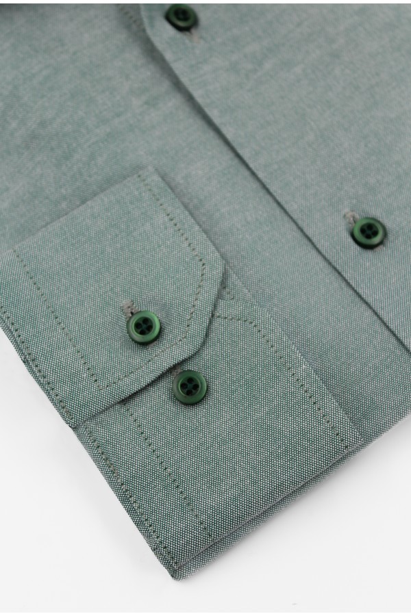 Ανδρικό πράσινο  βαμβακερό πουκάμισο slim fit