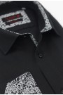 Ανδρικό μαύρο βαμβακερό πουκάμισο slim fit 