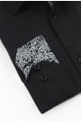 Ανδρικό μαύρο βαμβακερό πουκάμισο slim fit 