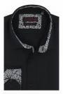 Ανδρικό μαύρο βαμβακερό πουκάμισο slim fit 