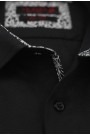 Ανδρικό μαύρο βαμβακερό πουκάμισο slim fit 