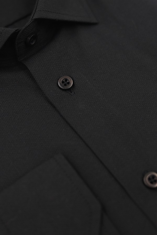 Ανδρικό μαύρο πουκάμισο slim fit