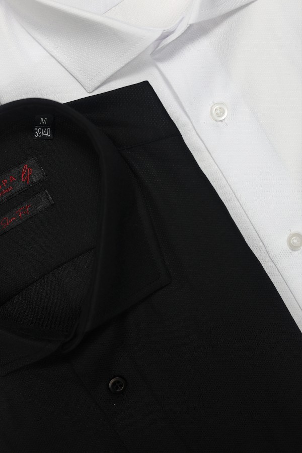 Ανδρικό μαύρο πουκάμισο slim fit