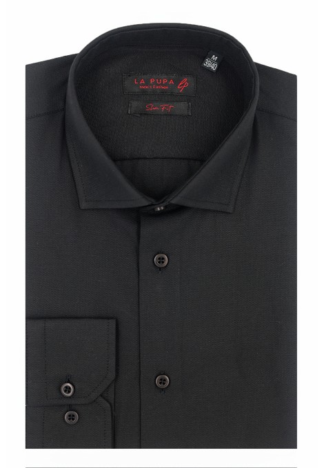 Ανδρικό μαύρο πουκάμισο slim fit