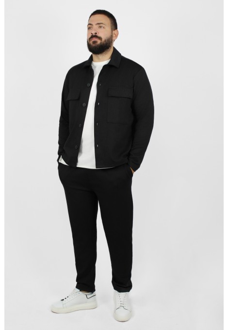 Ανδρικό μαύρο oversize ριπ παντελόνι