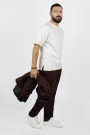 Ανδρικό μπορντό oversize παντελόνι