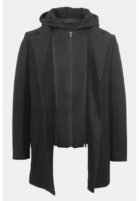 Men's 2-in-1 Layer Black Coat