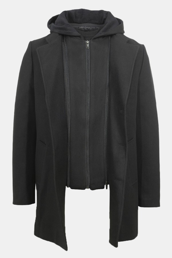 Men's 2-in-1 Layer Black Coat