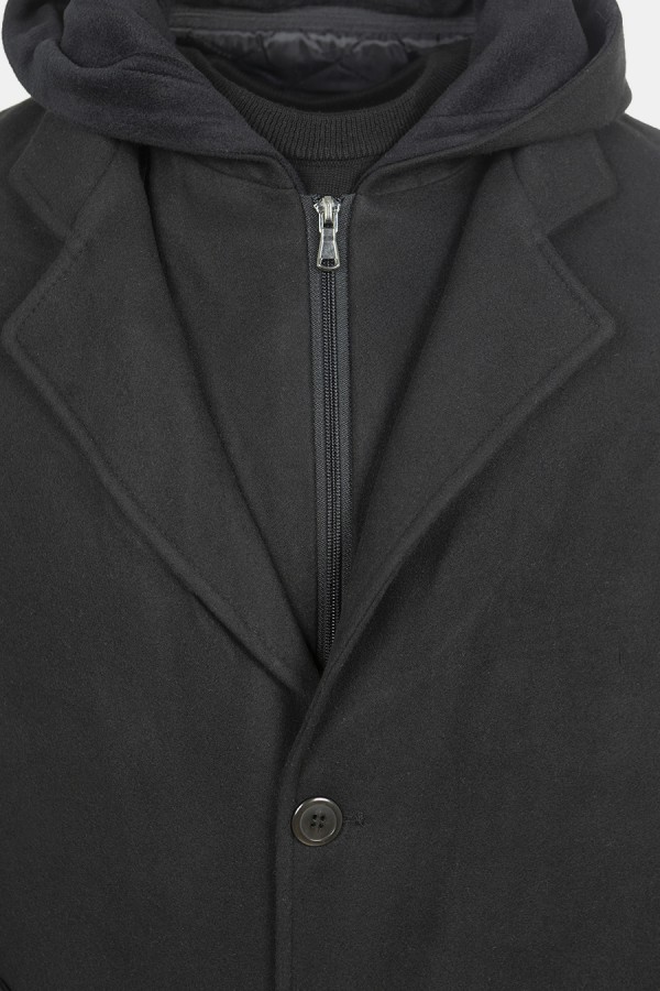 Men's 2-in-1 Layer Black Coat