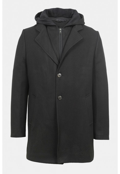 Men's 2-in-1 Layer Black Coat