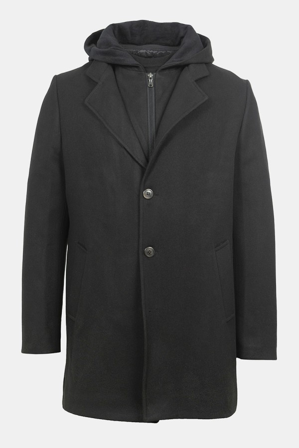 Men's 2-in-1 Layer Black Coat