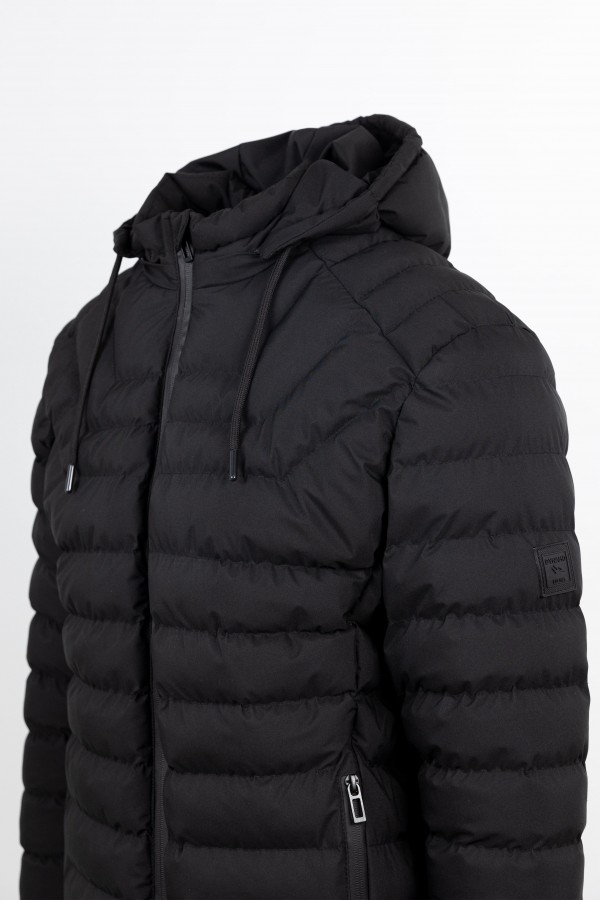 Men's Black Jacket with detachable Hood