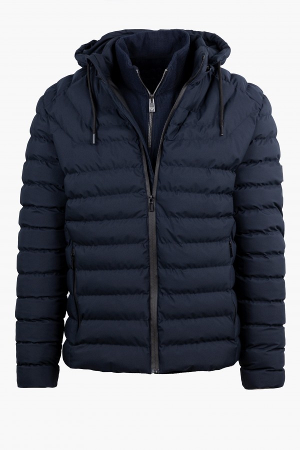 Men's Dark Blue  Jacket with detachable Hood