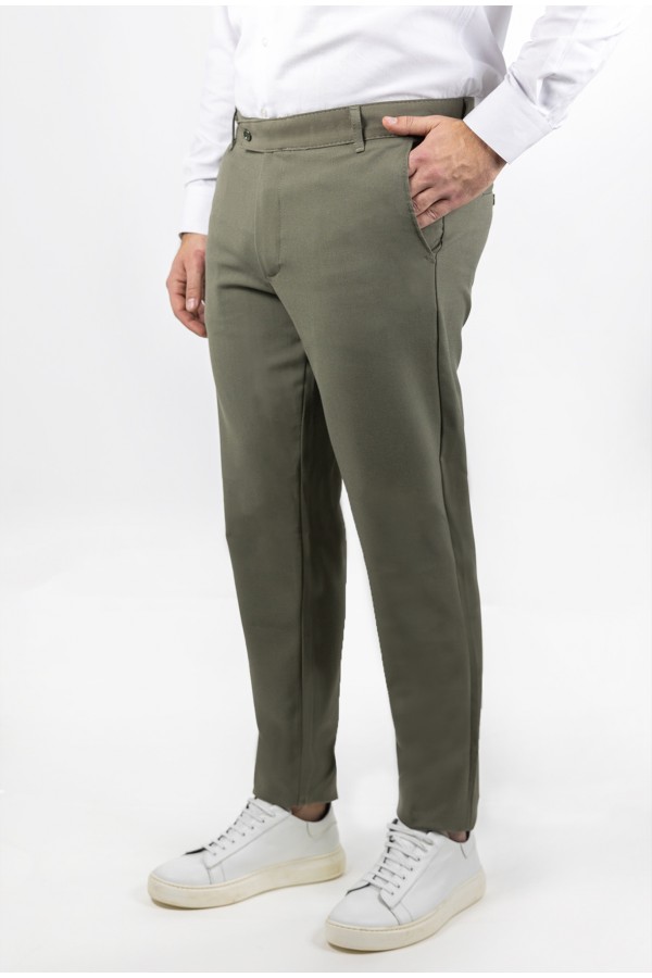 Men's Khaki Fabric Pants-Urban Flex