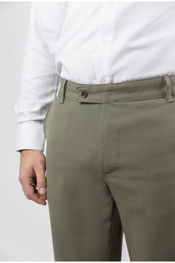 Men's Khaki Fabric Pants-Urban Flex