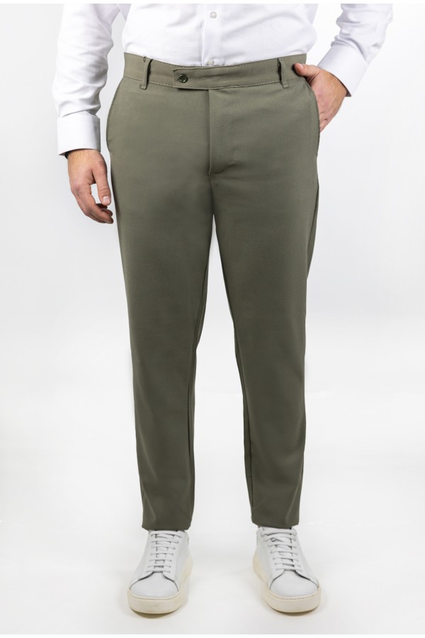 Men's Khaki Fabric Pants-Urban Flex